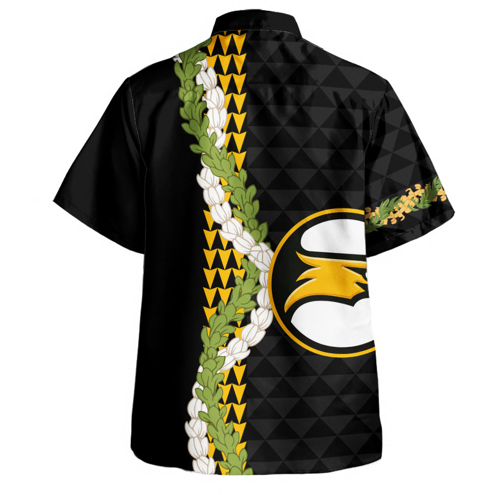 Nanakuli High and Intermediate School Hawaiian Shirt Puakenikeni Maile Flower Lei