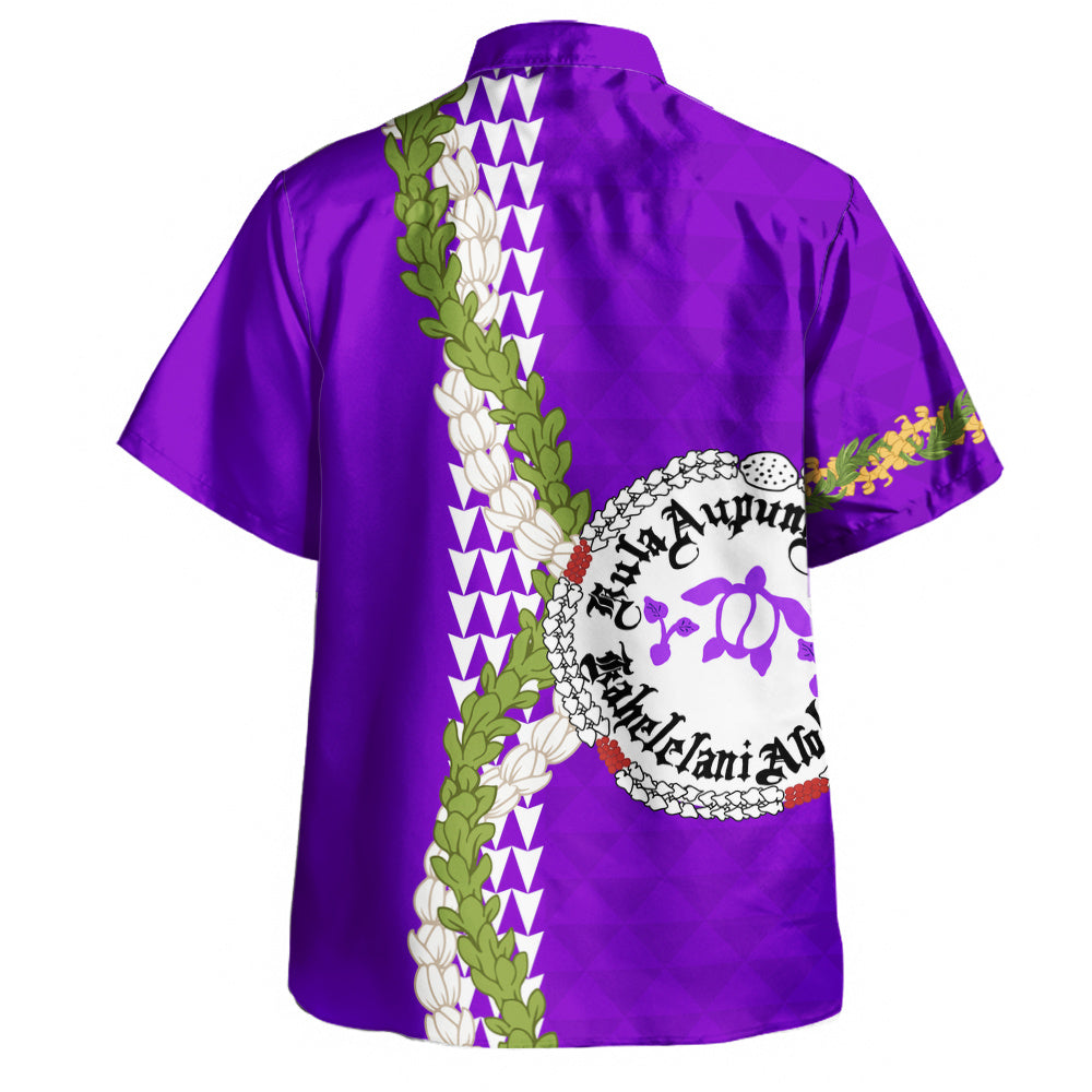 Ni'ihau High and Elementary School Hawaiian Shirt Puakenikeni Maile Flower Lei