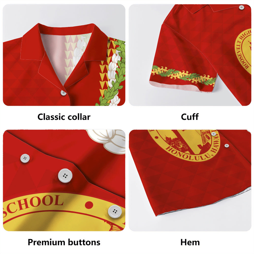 President Theodore Roosevelt High School Hawaiian Shirt Puakenikeni Maile Flower Lei