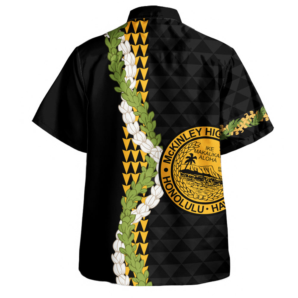 President William McKinley High School Hawaiian Shirt Puakenikeni Maile Flower Lei