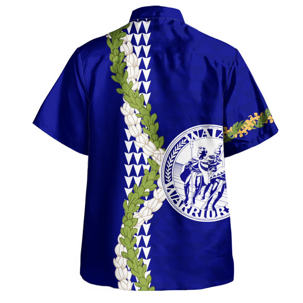 Waiakea High School Hawaiian Shirt Puakenikeni Maile Flower Lei