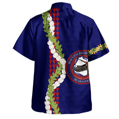 Waianae High School Hawaiian Shirt Puakenikeni Maile Flower Lei
