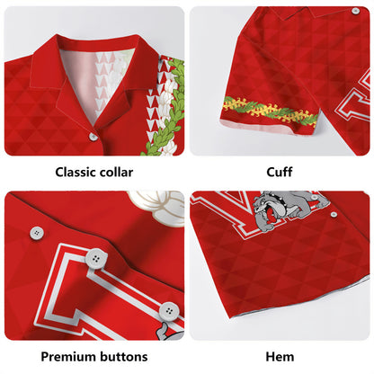 Waialua High and Intermediate School Hawaiian Shirt Puakenikeni Maile Flower Lei
