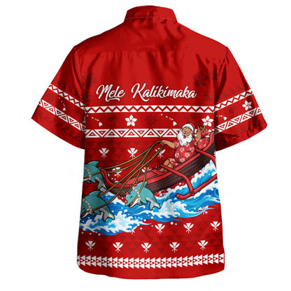 Hawaii Hawaiian Shirt Mele Kalikimaka Dolphin Sleigh Christmas