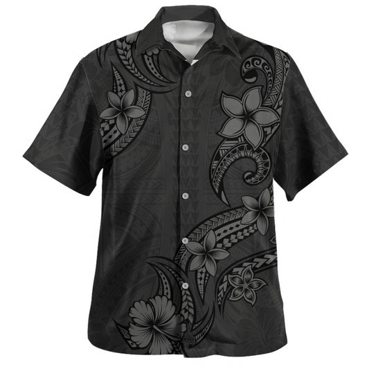 Hawaii Hawaiian Shirt Plumeria Tribal Wave