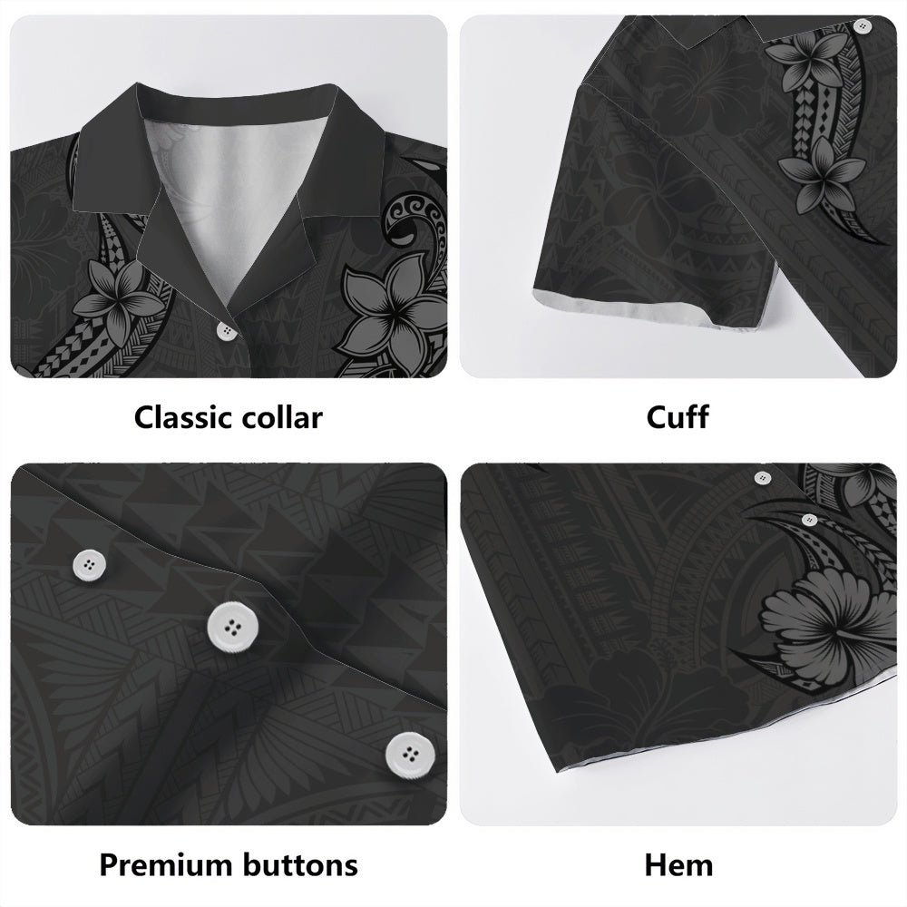 Hawaii Hawaiian Shirt Plumeria Tribal Wave