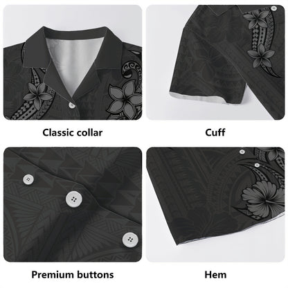 Hawaii Hawaiian Shirt Plumeria Tribal Wave