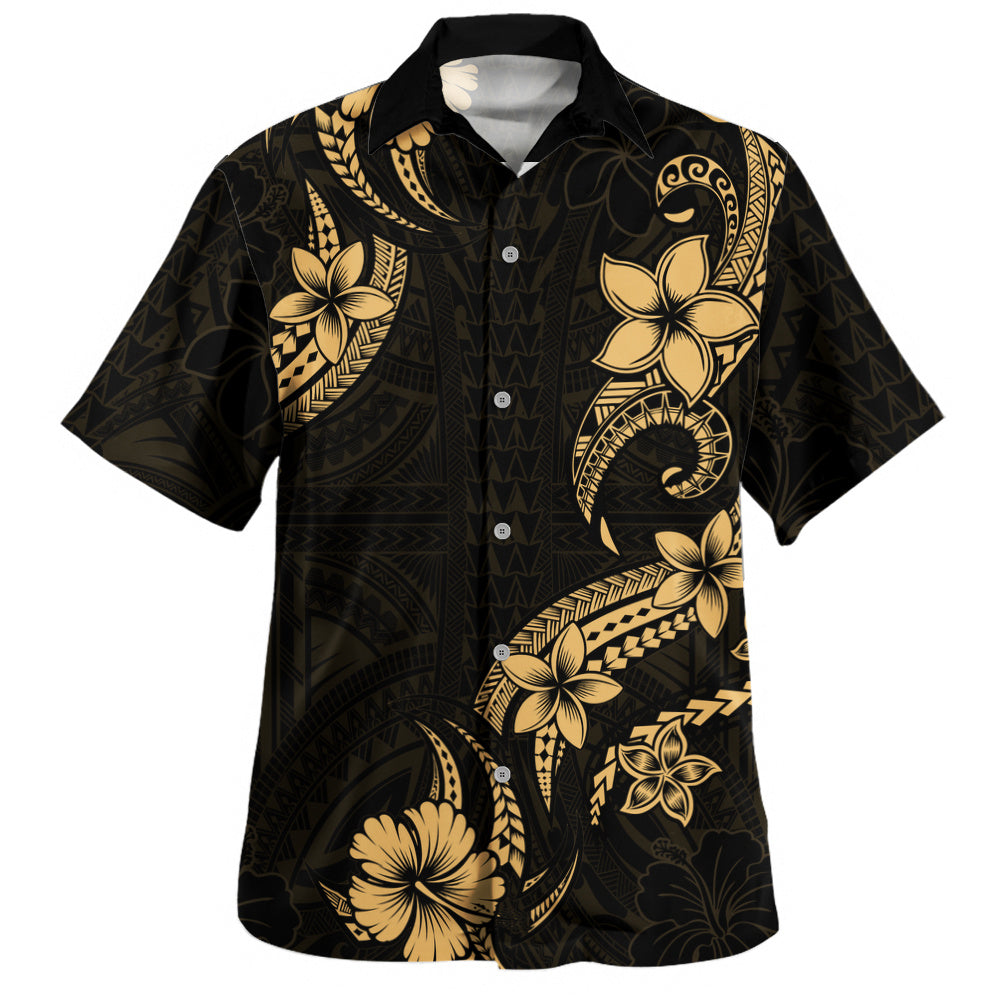 Hawaii Hawaiian Shirt Plumeria Tribal Wave