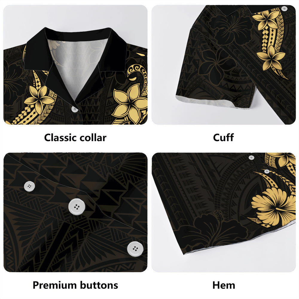 Hawaii Hawaiian Shirt Plumeria Tribal Wave