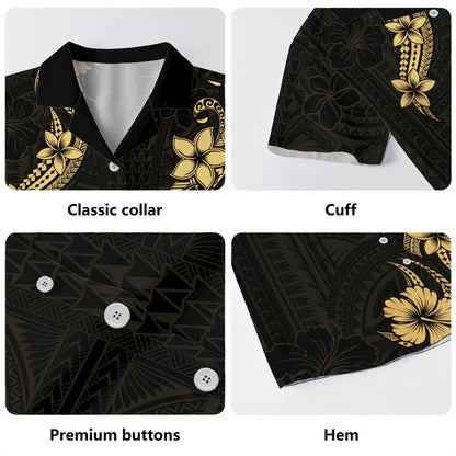 Hawaii Hawaiian Shirt Plumeria Tribal Wave