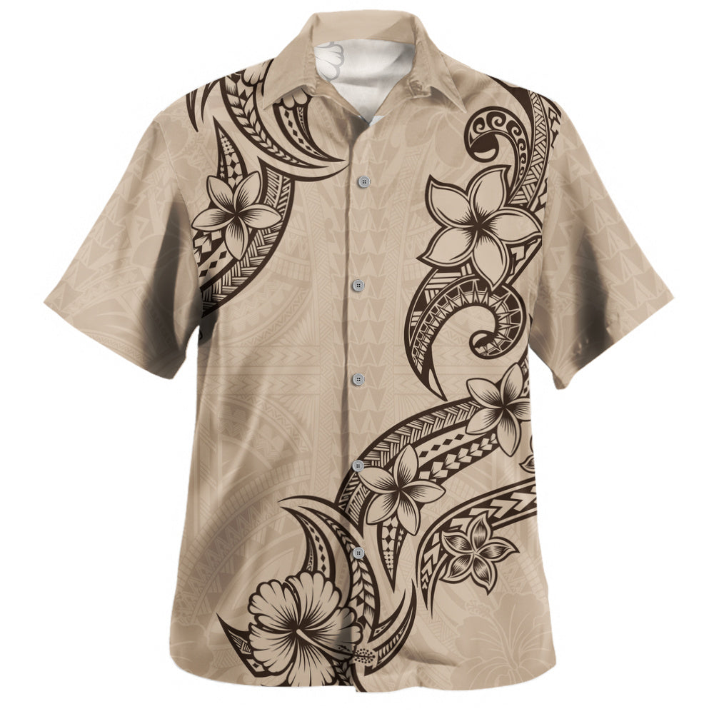 Hawaii Hawaiian Shirt Plumeria Tribal Wave