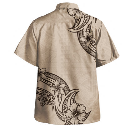 Hawaii Hawaiian Shirt Plumeria Tribal Wave