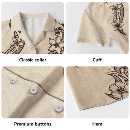 Hawaii Hawaiian Shirt Plumeria Tribal Wave