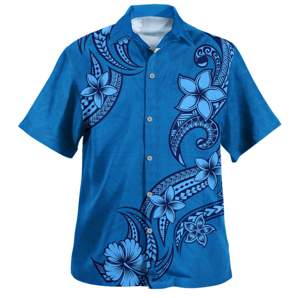 Hawaii Hawaiian Shirt Plumeria Tribal Wave