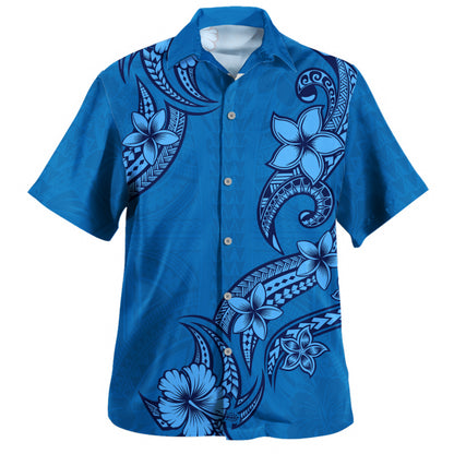 Hawaii Hawaiian Shirt Plumeria Tribal Wave