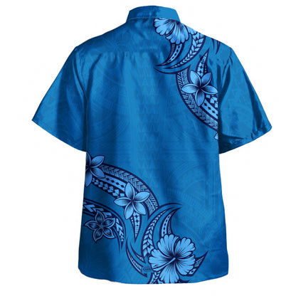 Hawaii Hawaiian Shirt Plumeria Tribal Wave