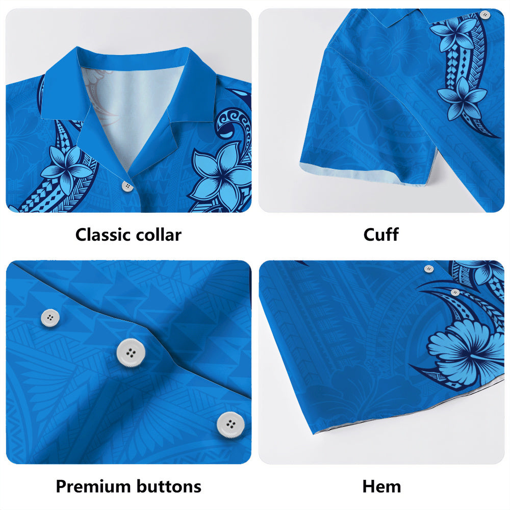 Hawaii Hawaiian Shirt Plumeria Tribal Wave