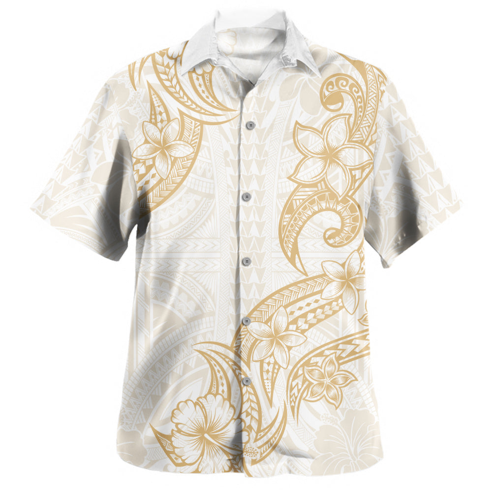 Hawaii Hawaiian Shirt Plumeria Tribal Wave