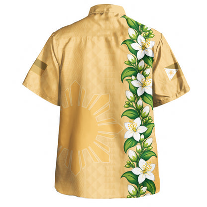Philippines Filipinos Hawaiian Shirt Sampaguita Flower Tribal Polynesian Sun Island Style