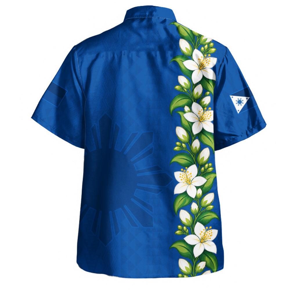 Philippines Filipinos Hawaiian Shirt Sampaguita Flower Tribal Polynesian Sun Island Style