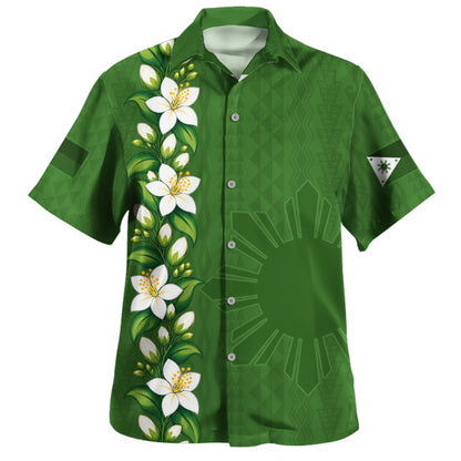 Philippines Filipinos Hawaiian Shirt Sampaguita Flower Tribal Polynesian Sun Island Style