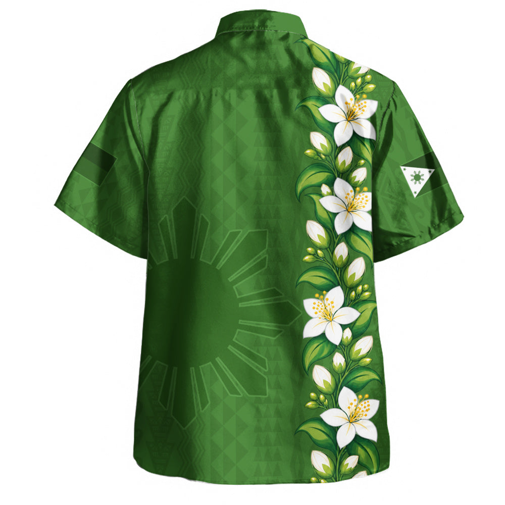 Philippines Filipinos Hawaiian Shirt Sampaguita Flower Tribal Polynesian Sun Island Style