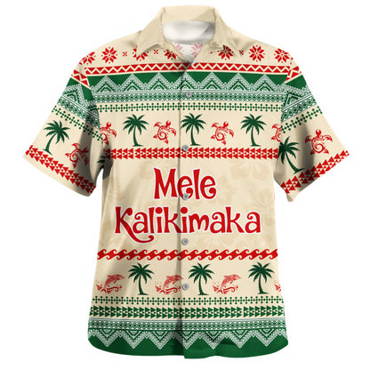 Hawaii Hawaiian Shirt Mele Kalikimaka Tropical Hula Santa