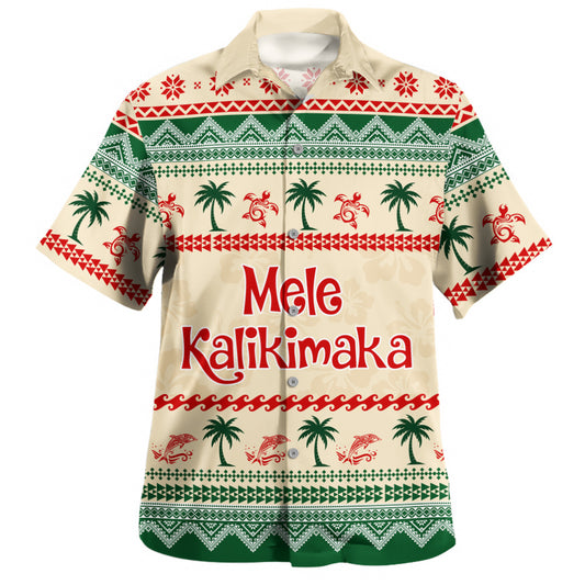 Hawaii Hawaiian Shirt Mele Kalikimaka Tropical Hula Santa