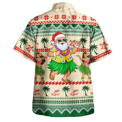 Hawaii Hawaiian Shirt Mele Kalikimaka Tropical Hula Santa