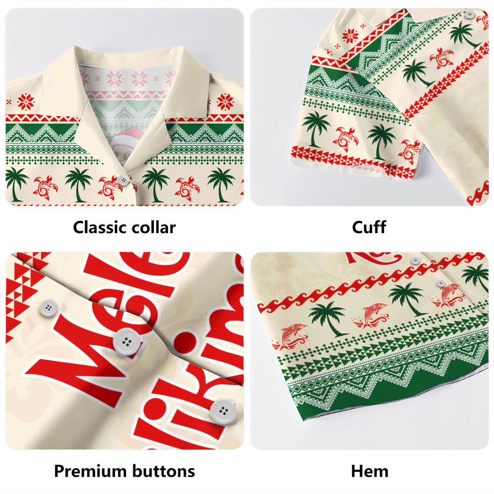 Hawaii Hawaiian Shirt Mele Kalikimaka Tropical Hula Santa