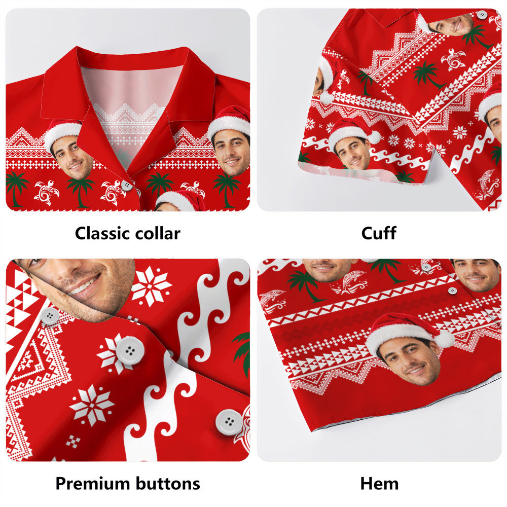 Hawaii Hawaiian Shirt Custom Face Mele Kalikimaka Island Cheer