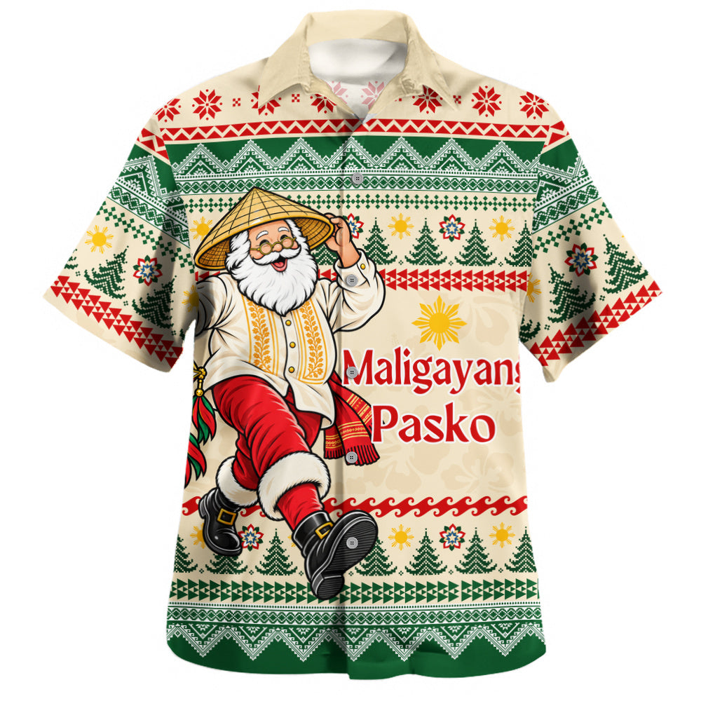 Philippines Filipinos Hawaiian Shirt Maligayang Pasko Filipino Santa Christmas