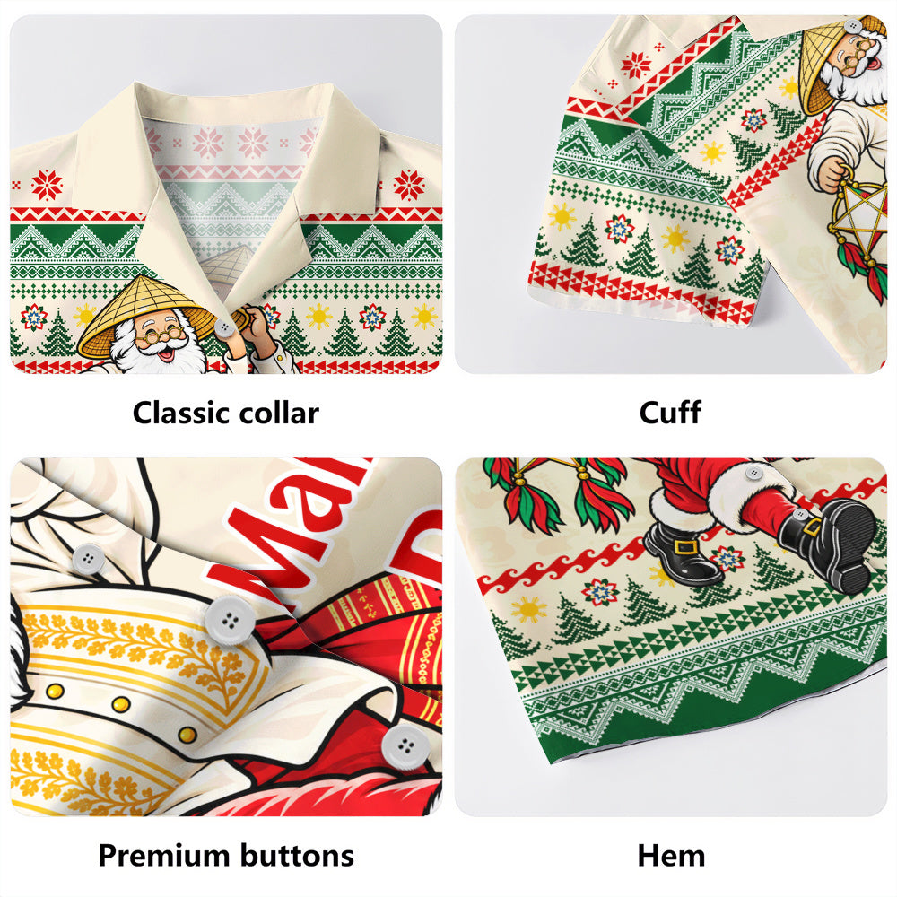 Philippines Filipinos Hawaiian Shirt Maligayang Pasko Filipino Santa Christmas