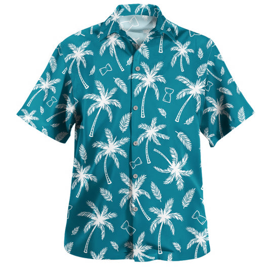 Guam Hawaiian Shirt Tropical Palm and Chamorro Pattern