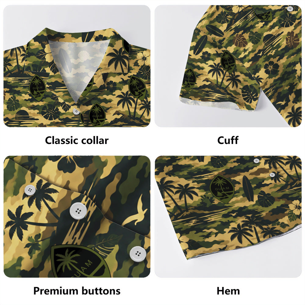 Guam Hawaiian Shirt Tropical Island Camouflage Pattern