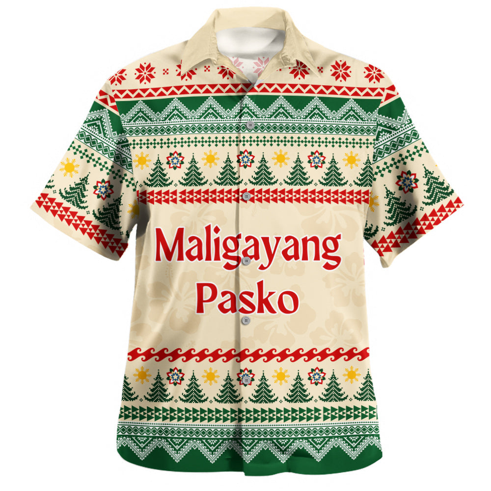 Philippines Filipinos Hawaiian Shirt Maligayang Pasko Parol Filipino Christmas Festive Style