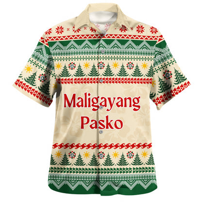 Philippines Filipinos Hawaiian Shirt Maligayang Pasko Parol Filipino Christmas Festive Style