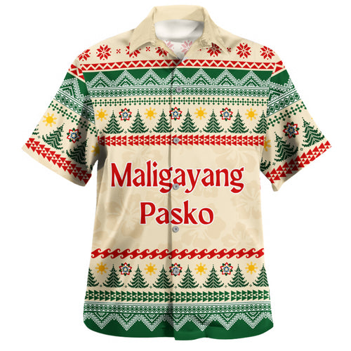 Philippines Filipinos Hawaiian Shirt Maligayang Pasko Parol Filipino Christmas Festive Style