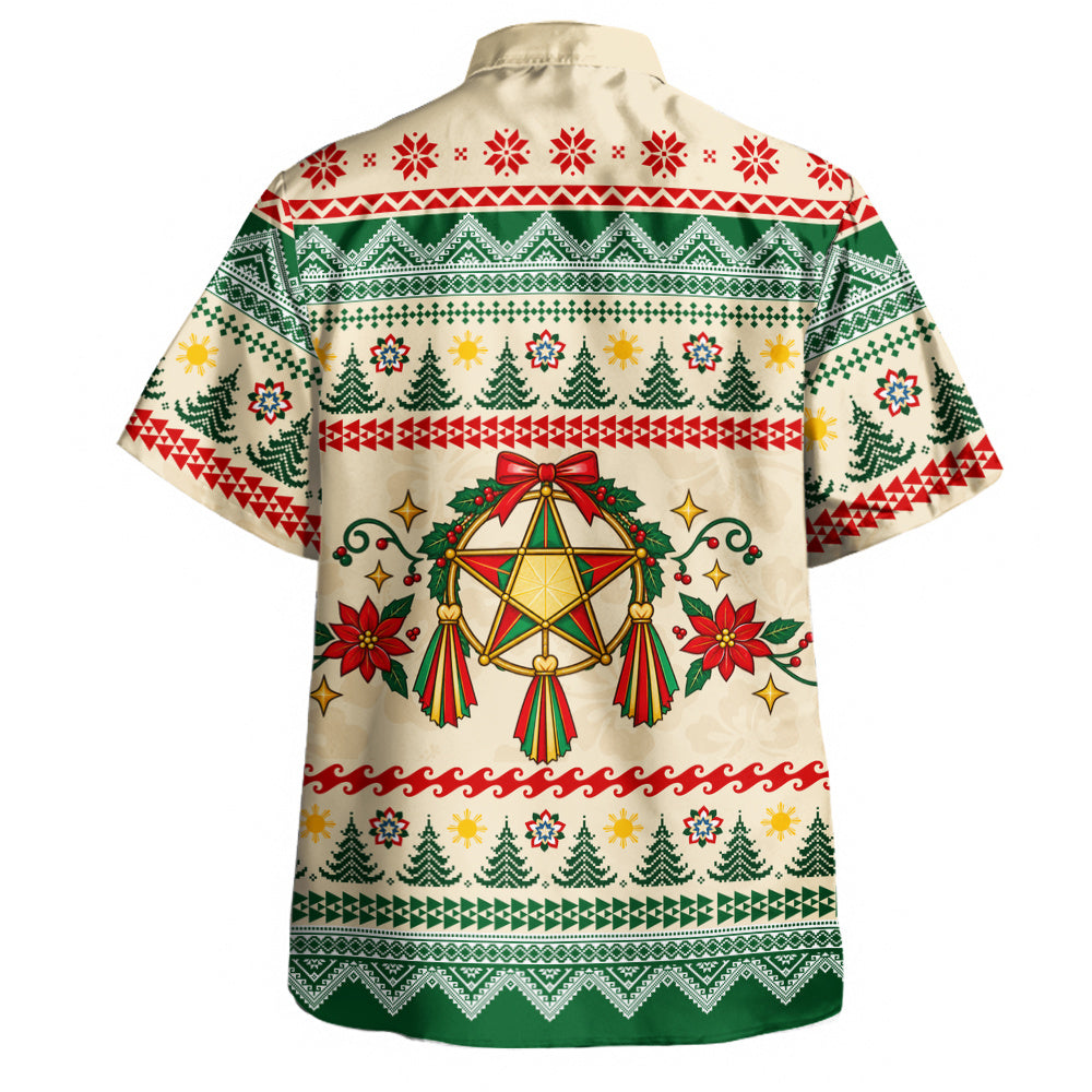 Philippines Filipinos Hawaiian Shirt Maligayang Pasko Parol Filipino Christmas Festive Style