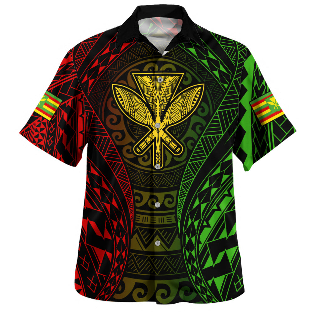 Hawaii Hawaiian Shirt Kanaka Maoli Flag Tribal Tattoo Pattern