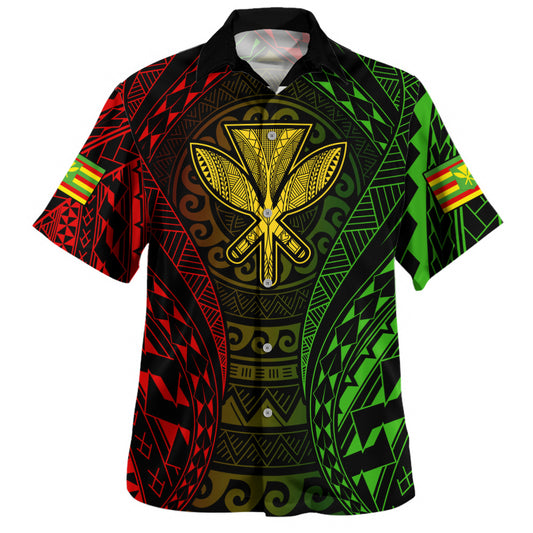 Hawaii Hawaiian Shirt Kanaka Maoli Flag Tribal Tattoo Pattern