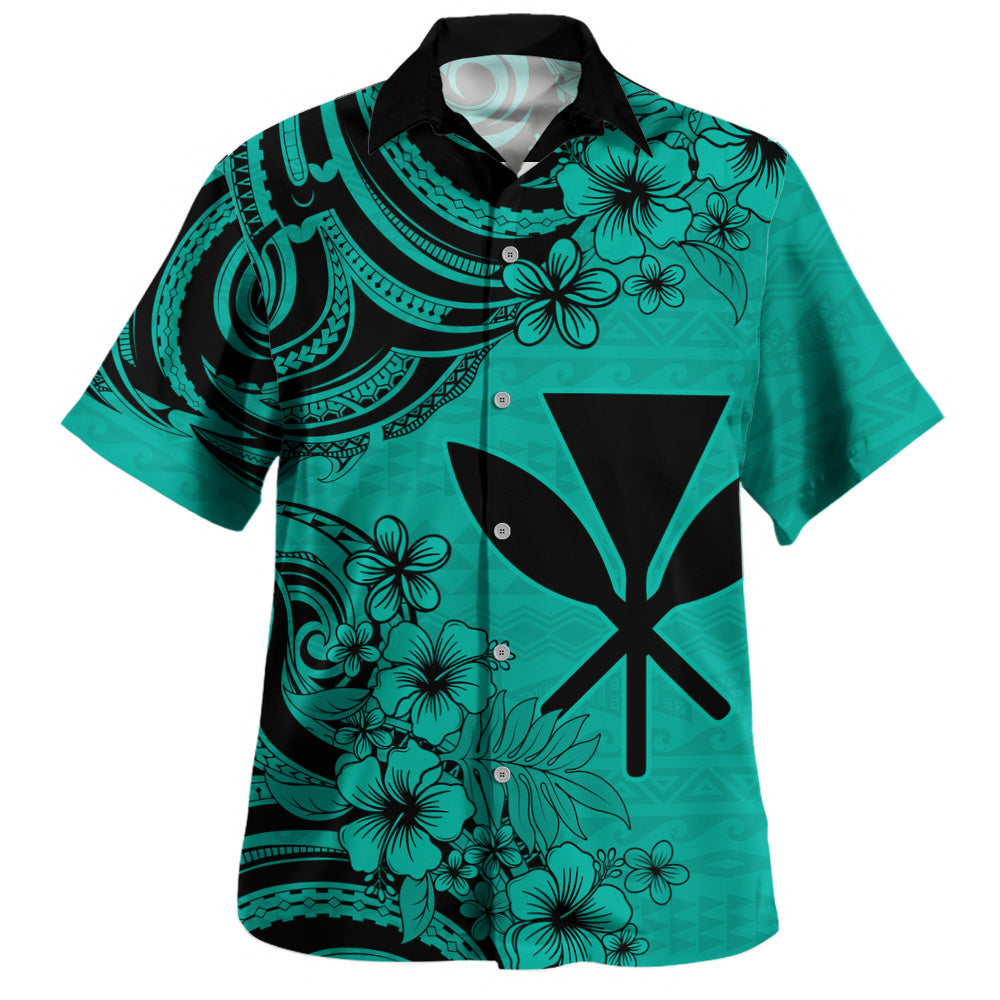 Hawaii Hawaiian Shirt Kanaka Maoli Hibiscus Polynesian Tribal Print Style