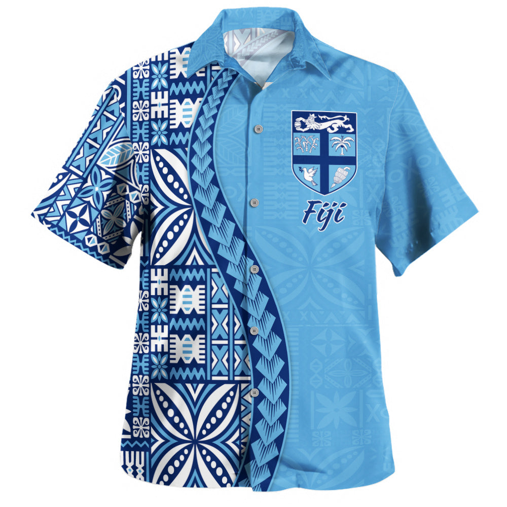 Fiji Hawaiian Shirt Island Crest Traditional Fijian Tribal Heritage