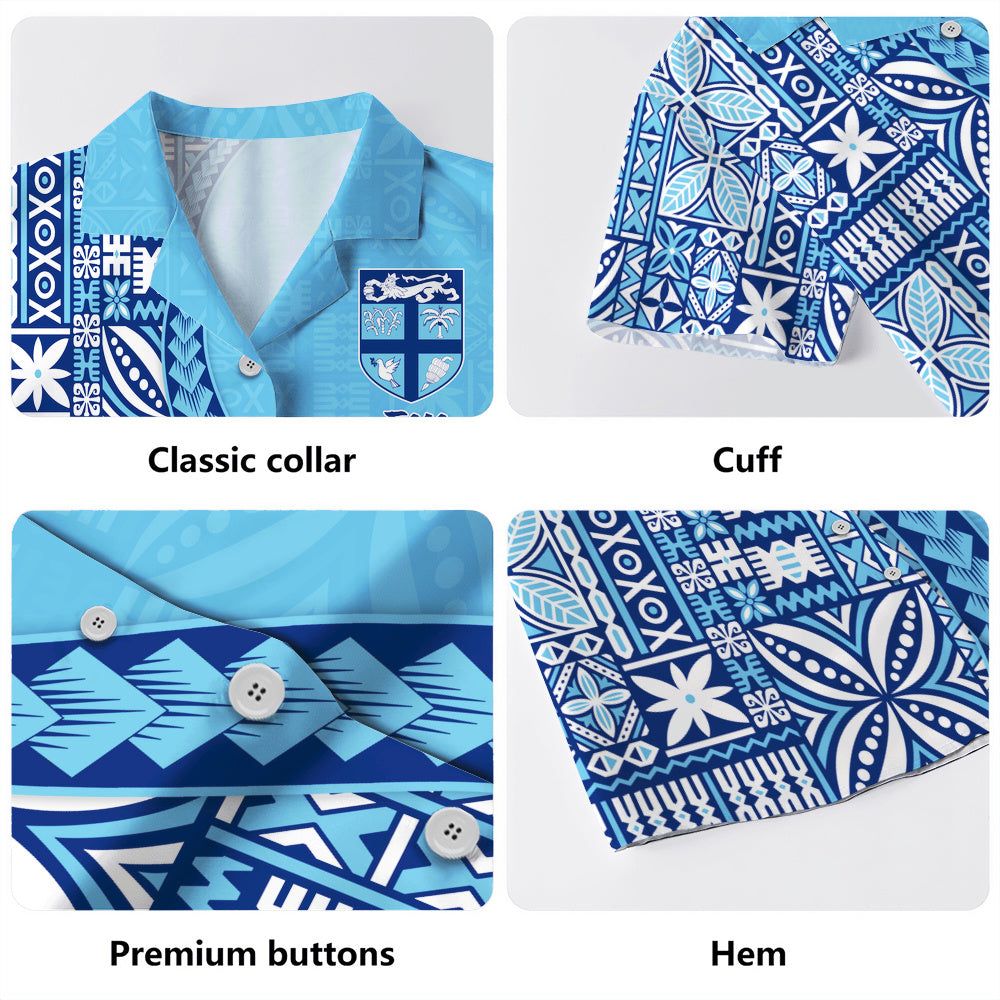 Fiji Hawaiian Shirt Island Crest Traditional Fijian Tribal Heritage