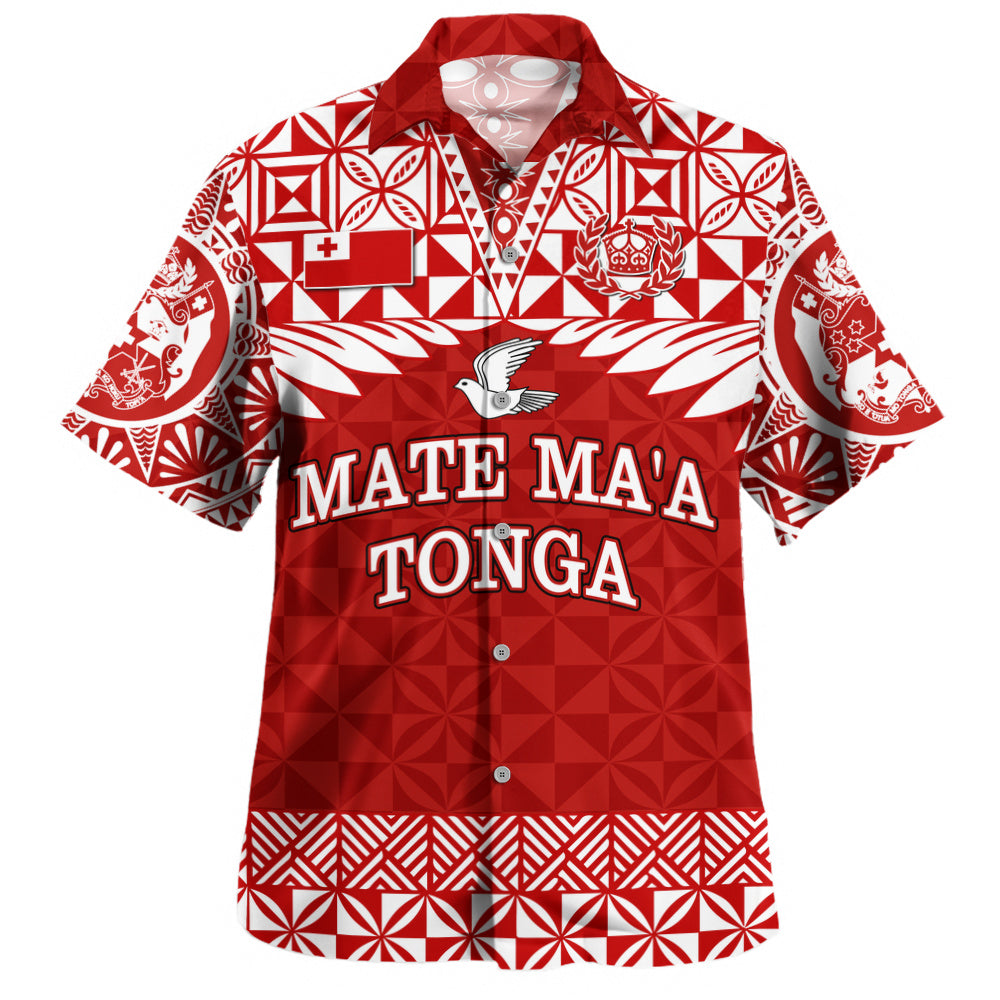 Tonga Hawaiian Shirt Mate Ma'a Tonga Rugby Royal Crown Polynesian Tribal Pride
