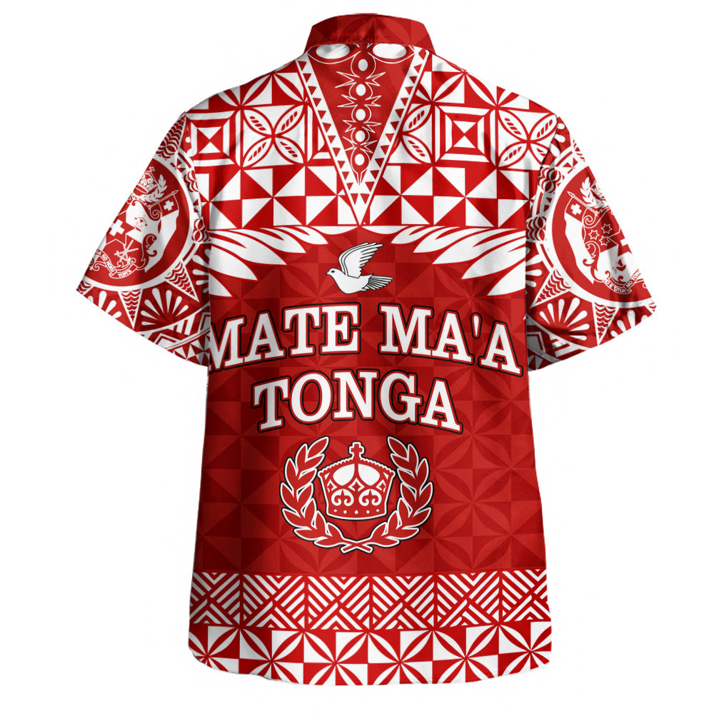 Tonga Hawaiian Shirt Mate Ma'a Tonga Rugby Royal Crown Polynesian Tribal Pride