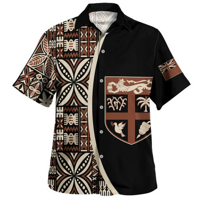 Fiji Hawaiian Shirt Coat Of Arms Traditional Fijian Tribal Heritage
