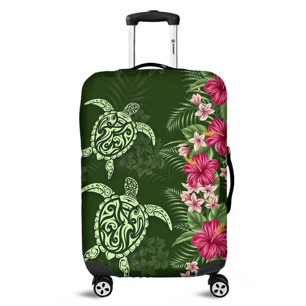 Hawaii Luggage Cover Polynesian Sea Turtle Hibiscus Tropical Style