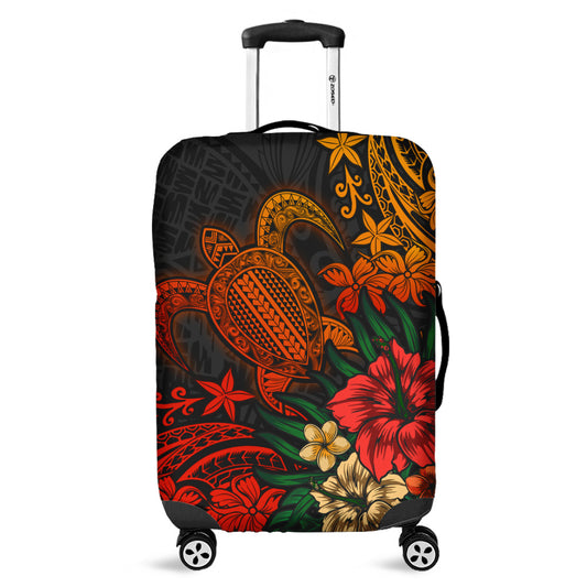 Hawaii Luggage Cover Turtle Hibiscus Polynesian Tribal Paradise