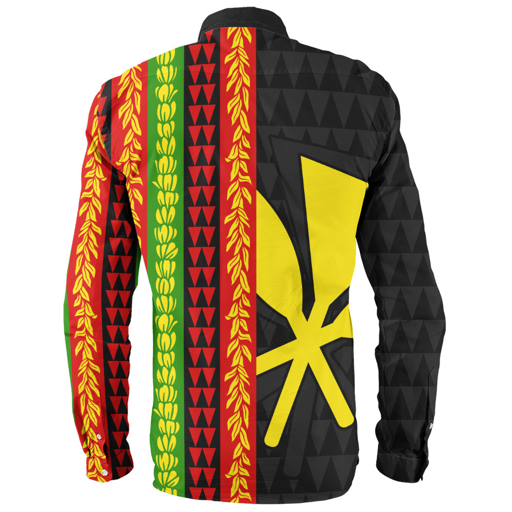 Hawaii Long Sleeve Shirt Flag Tribal Stripe Island Pride Style
